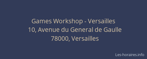 Games Workshop - Versailles