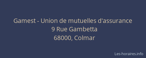 Gamest - Union de mutuelles d'assurance