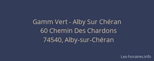 Gamm Vert - Alby Sur Chéran