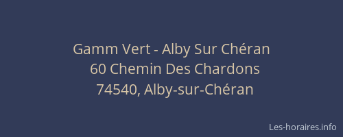 Gamm Vert - Alby Sur Ch&eacute;ran