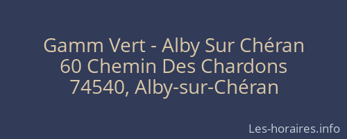 Gamm Vert - Alby Sur Chéran