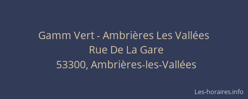 Gamm Vert - Ambri&egrave;res Les Vall&eacute;es