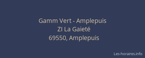 Gamm Vert - Amplepuis