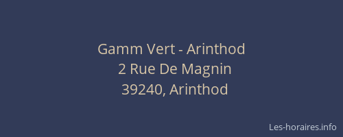 Gamm Vert - Arinthod