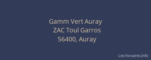 Gamm Vert Auray
