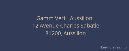 Gamm Vert - Aussillon