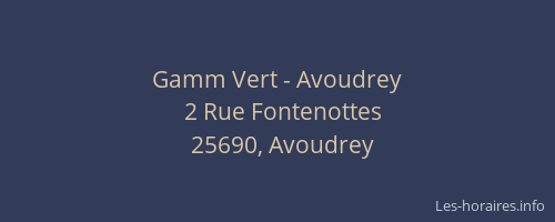 Gamm Vert - Avoudrey