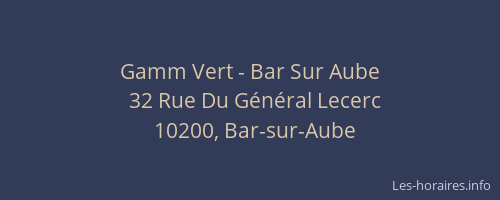 Gamm Vert - Bar Sur Aube