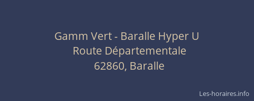Gamm Vert - Baralle Hyper U