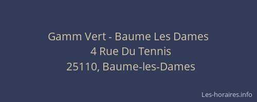Gamm Vert - Baume Les Dames