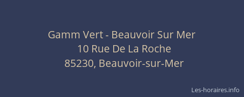 Gamm Vert - Beauvoir Sur Mer