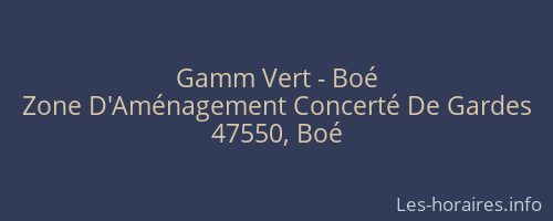 Gamm Vert - Boé