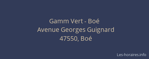Gamm Vert - Bo&eacute;