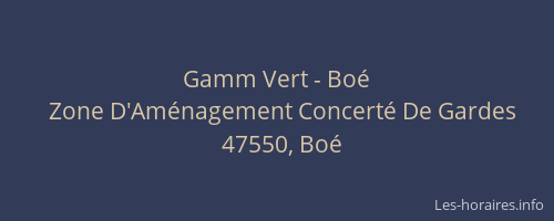 Gamm Vert - Bo&eacute;