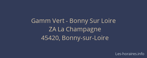 Gamm Vert - Bonny Sur Loire