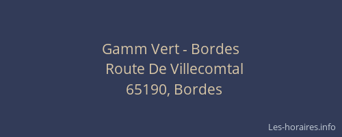 Gamm Vert - Bordes
