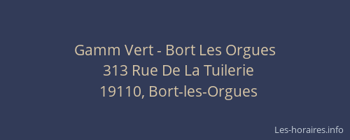 Gamm Vert - Bort Les Orgues