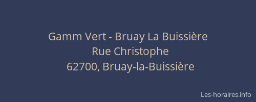 Gamm Vert - Bruay La Buissière