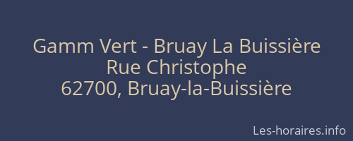 Gamm Vert - Bruay La Buissière