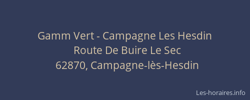 Gamm Vert - Campagne Les Hesdin