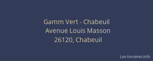 Gamm Vert - Chabeuil