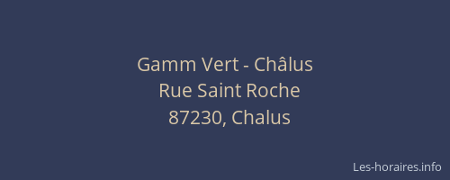 Gamm Vert - Ch&acirc;lus