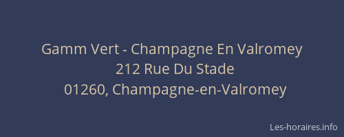 Gamm Vert - Champagne En Valromey