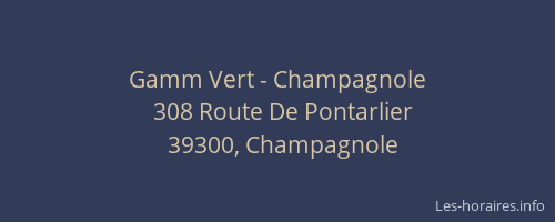 Gamm Vert - Champagnole