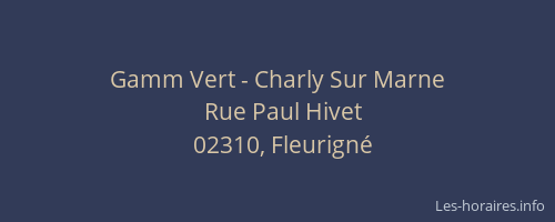 Gamm Vert - Charly Sur Marne
