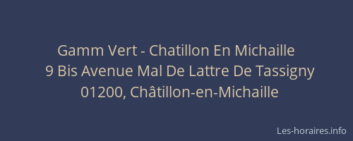 Gamm Vert - Chatillon En Michaille