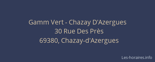 Gamm Vert - Chazay D'Azergues