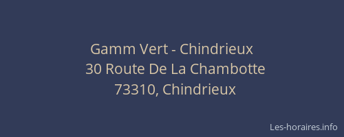 Gamm Vert - Chindrieux