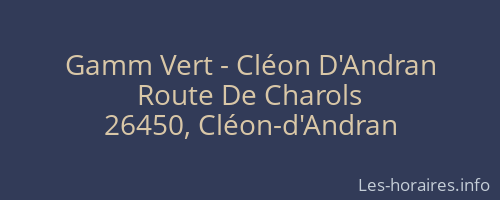 Gamm Vert - Cléon D'Andran