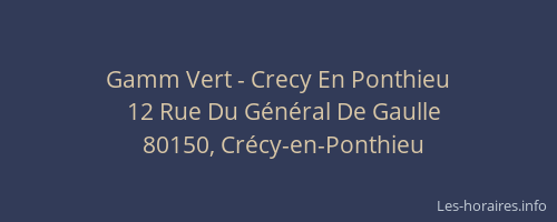 Gamm Vert - Crecy En Ponthieu