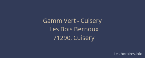Gamm Vert - Cuisery