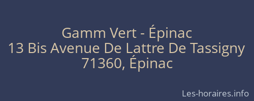 Gamm Vert - Épinac