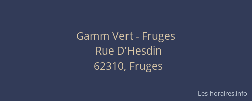 Gamm Vert - Fruges