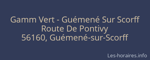 Gamm Vert - Guémené Sur Scorff