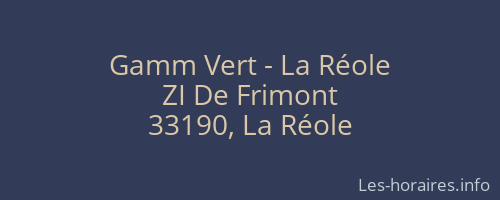 Gamm Vert - La Réole