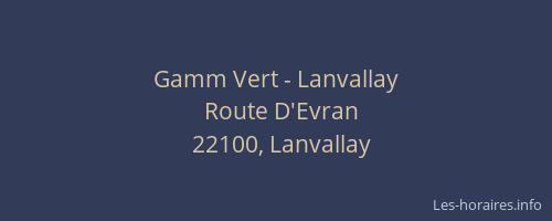 Gamm Vert - Lanvallay