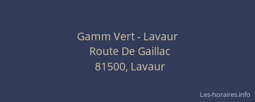 Gamm Vert - Lavaur