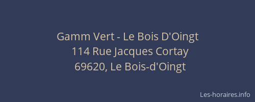 Gamm Vert - Le Bois D'Oingt