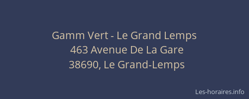 Gamm Vert - Le Grand Lemps