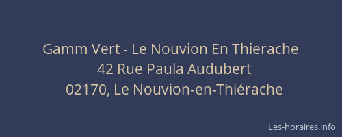 Gamm Vert - Le Nouvion En Thierache