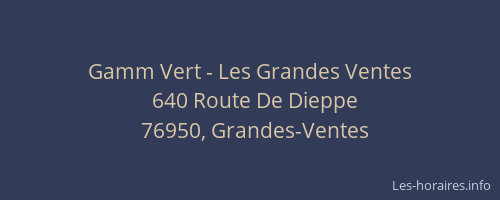 Gamm Vert - Les Grandes Ventes