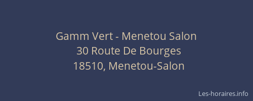 Gamm Vert - Menetou Salon