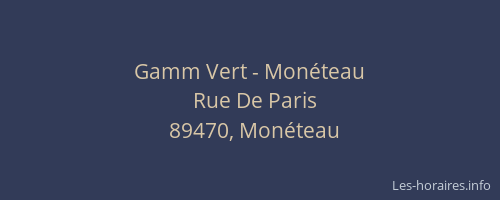 Gamm Vert - Mon&eacute;teau