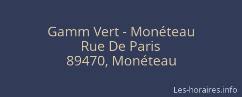 Gamm Vert - Monéteau