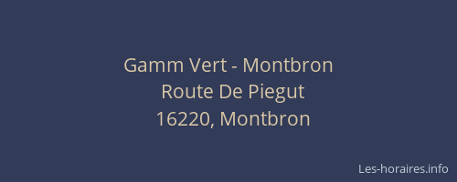 Gamm Vert - Montbron