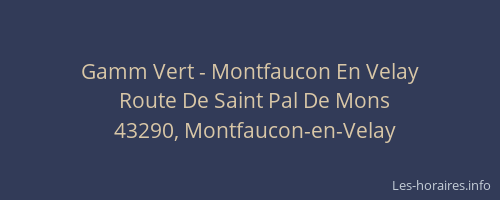 Gamm Vert - Montfaucon En Velay